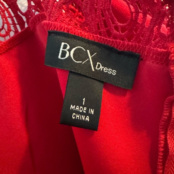BCX Red Ruffled Peplum Cocktail Dress - Picture 9 of 9